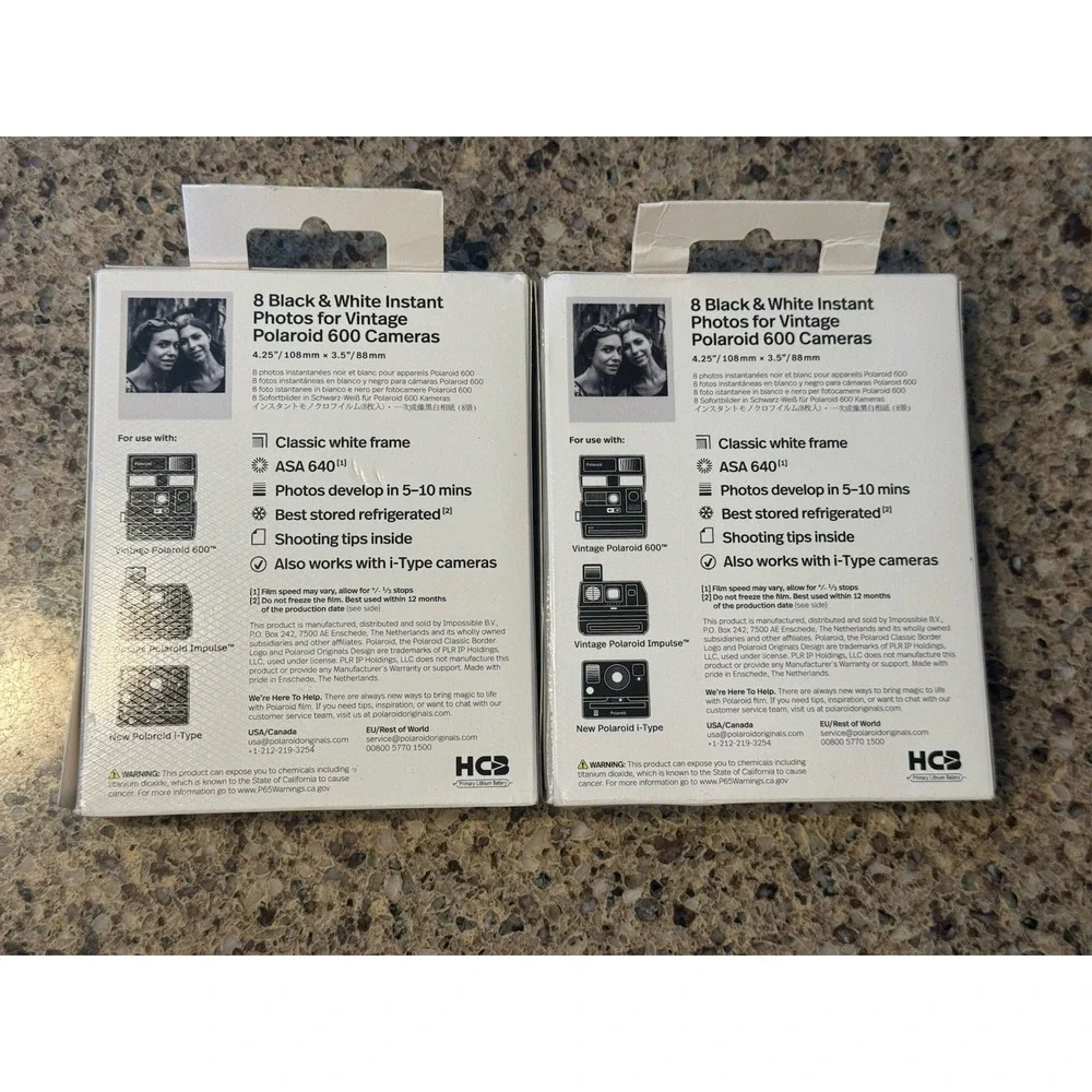 Polaroid 600 Black & White Instant Film *2 PACKS* - Production Date 10/18 New